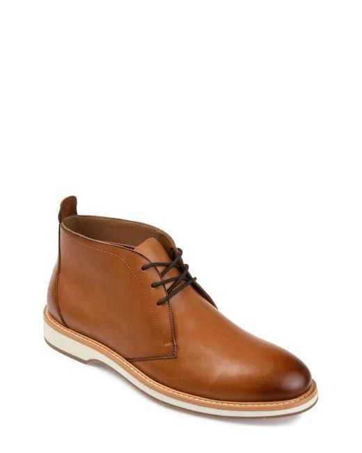 Thomas & Vine Brown Booker Plain Toe Leather Chukka Boot for men