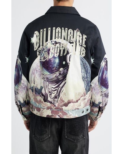 BBCICECREAM Gray Space Shuttle Graphic Flight Jacket for men