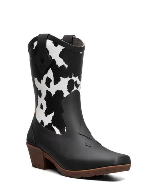 Bogs Black Jolene Mid Deco Waterproof Rain Boot