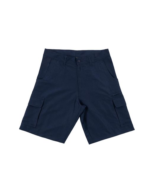 Burnside Blue Microfiber Cargo Shorts for men