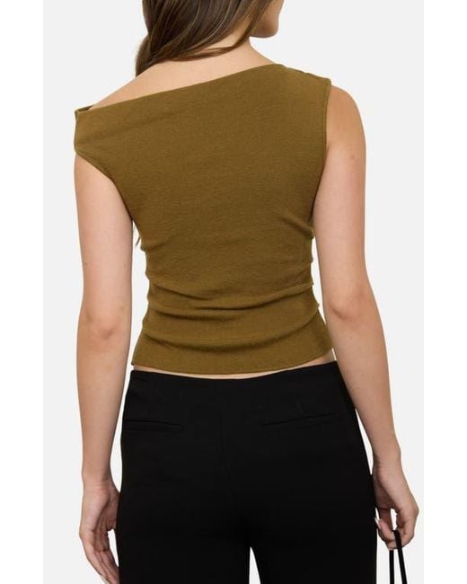 Blu Pepper Brown Asymmetrical Rib Top