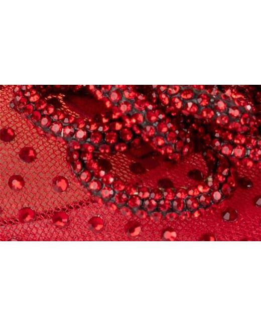 Lady Couture Red Rhinestone Mesh Pump