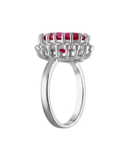 FZN Red Lab Grown Rub Sterling Ring