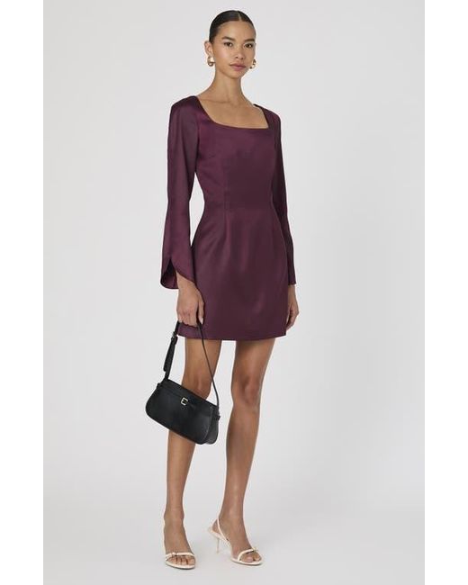 French Connection Women's Purple Long Sleeve Satin Minidress French Connection Women's Purple Long Sleeve Satin Minidress