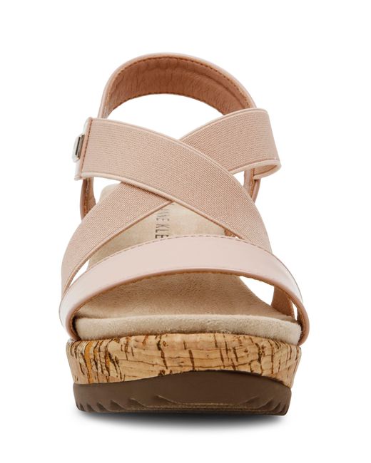 Anne Klein Pink Runit Wedge Platform Sandal