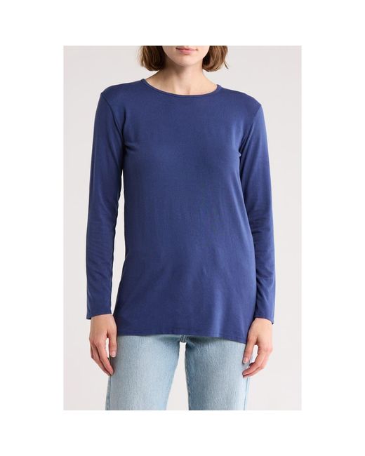 Go Couture Blue Basic Stretch Modal T-Shirt