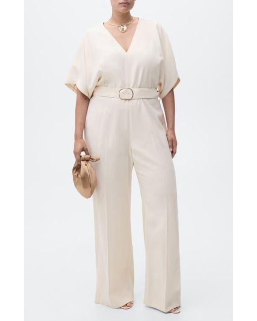 Mango Natural Belted Jumpsuit