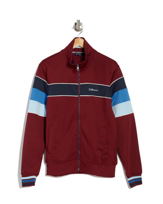 Ben Sherman Chest Stripe Track Jacket In Sonoma Red At Nordstrom Rack