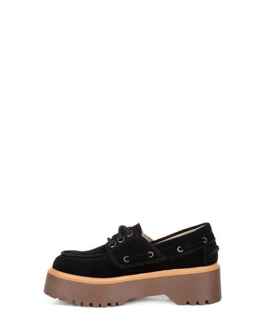 Rag & Co Cuckatoos Platform Boat Shoe in Black | Lyst