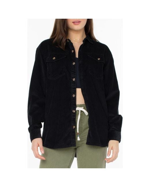 Roxy Black Let Go Corduroy Button-Up Shirt