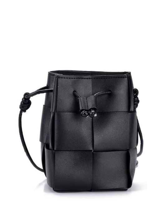 Adornia Black Patchwork Bucket Bag