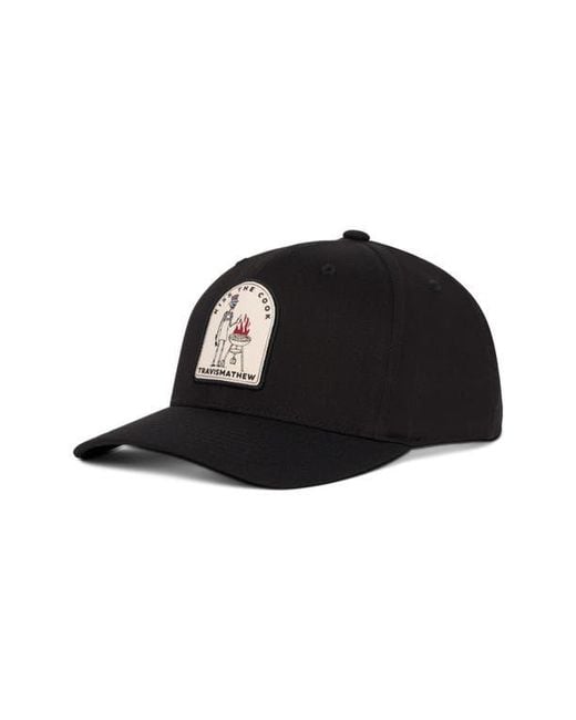 Travis Mathew Black Bonfire Nights Snapback Baseball Cap for men