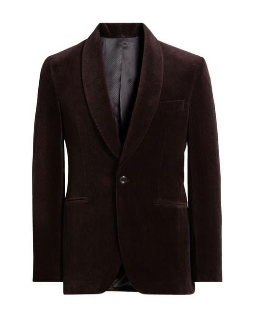 Jack Victor Black Harley Shawl Collar Cotton Herringbone Dinner Jacket for men