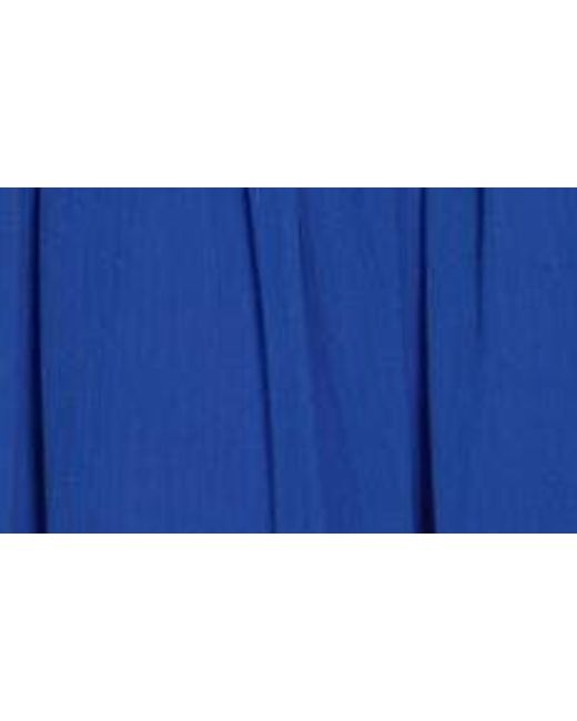 DKNY Blue Smocked Long Sleeve Dress