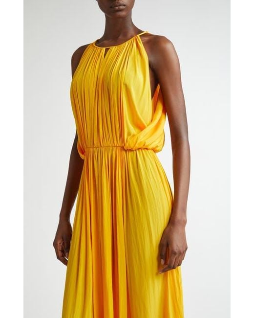 alc yellow pleated dress A.L.C. Meredith Pleated Sleeveless Dress in Yellow