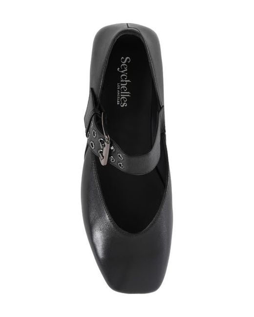 Seychelles Black Petal Mary Jane Flat