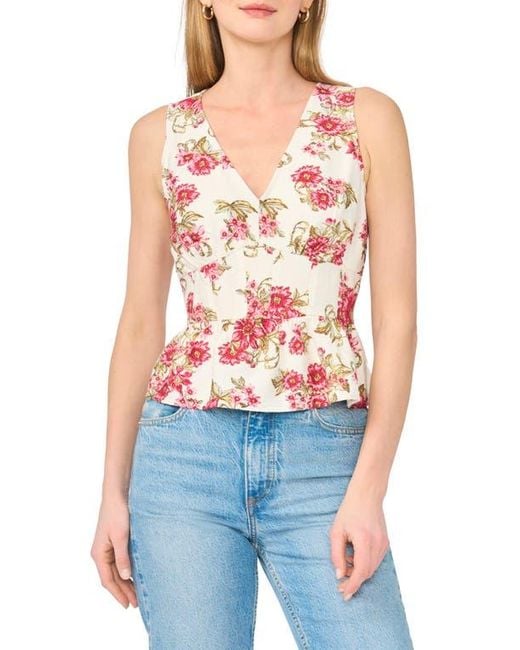 Halogen® Pink Babydoll Peplum Shell