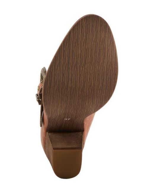Spring Step Brown Notched Nature Buckled Bootie