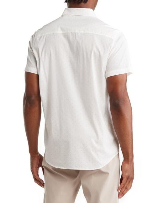 Travis Mathew White Marshal Short Sleeve Button-Up Shirt for men