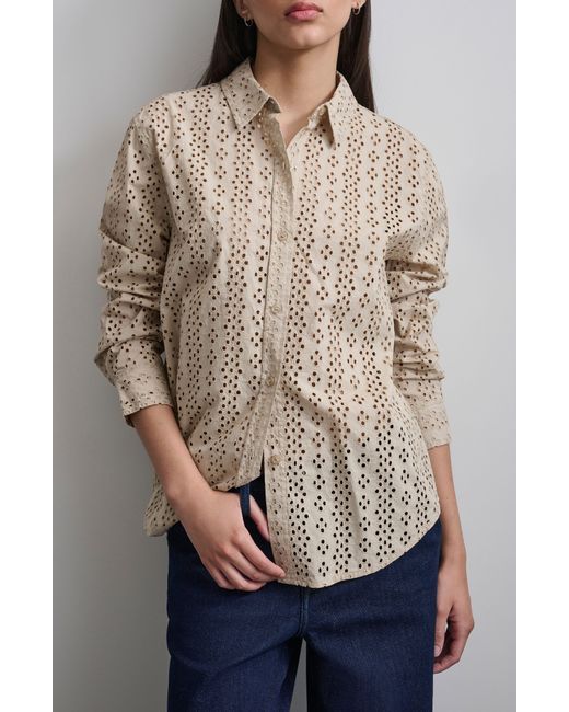 DKNY Natural Cotton Eyelet Button-up Shirt