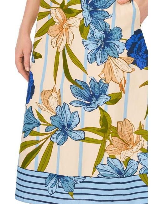 Halogen® Blue Border Full Maxi Skirt