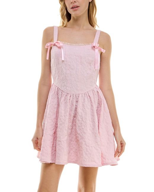 ROW A Pink Embroidered Corset Dress