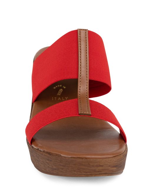 Italian Shoemakers Red Daizy Platform Wedge Sandal