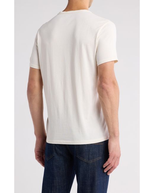 Lucky Brand White Button Notch Neck T-shirt for men