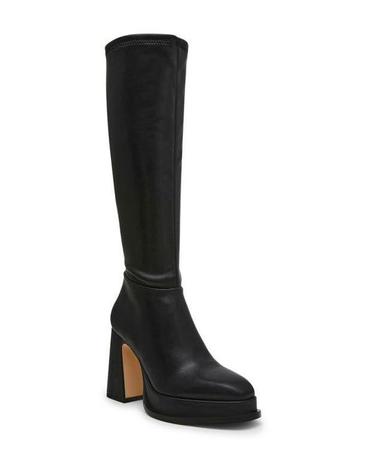 Steve Madden Black Myndie Knee High Platform Boot
