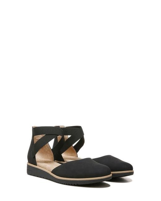 Naturalizer Black D'Orsay Wedge Flats with Ankle Tie