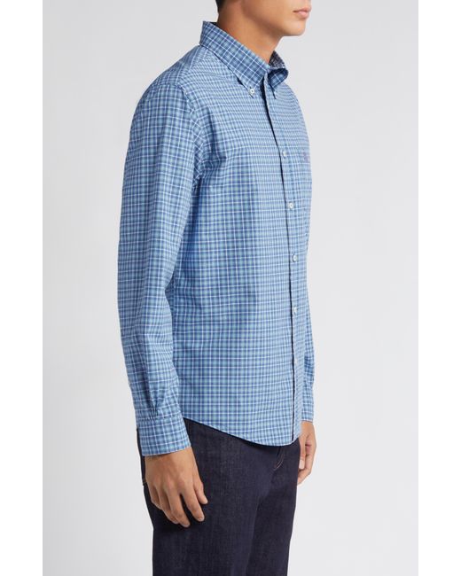 Brooks Brothers Blue Regular Fit Spring Check Dress Shirt for men