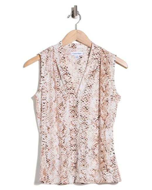 Calvin Klein Pink Python Print V-Neck Camisole