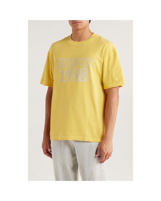 Honor The Gift Yellow Concert Cotton Graphic T-Shirt for men