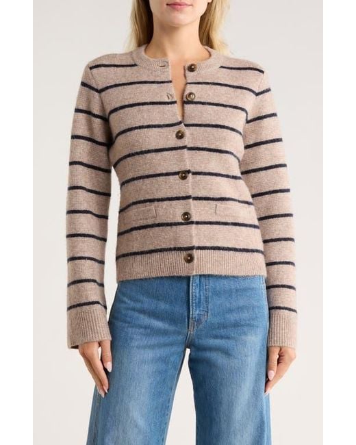 French Connection Blue Structured Stripe Cardigan