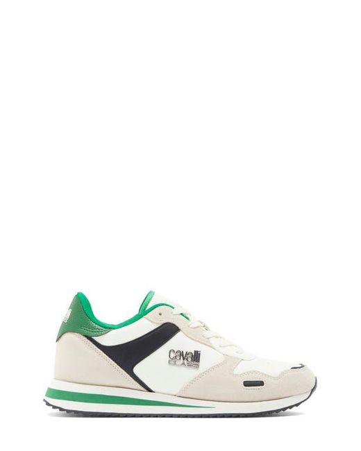 Roberto Cavalli White Low Top Runner Sneaker for men