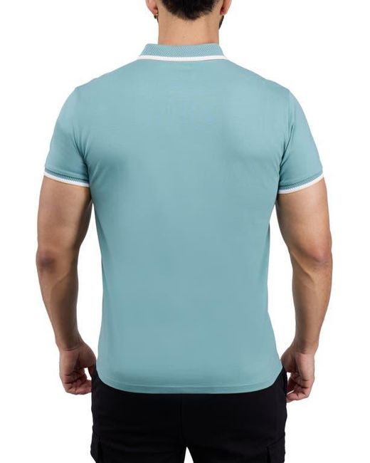 Xray Jeans Blue Texture Cotton Knit Polo for men