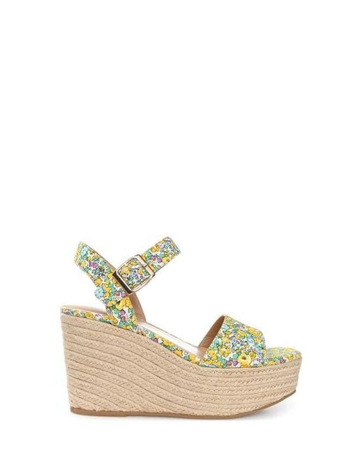 Journee Collection Metallic Pearrl Espadrille Platform Wedge Sandal