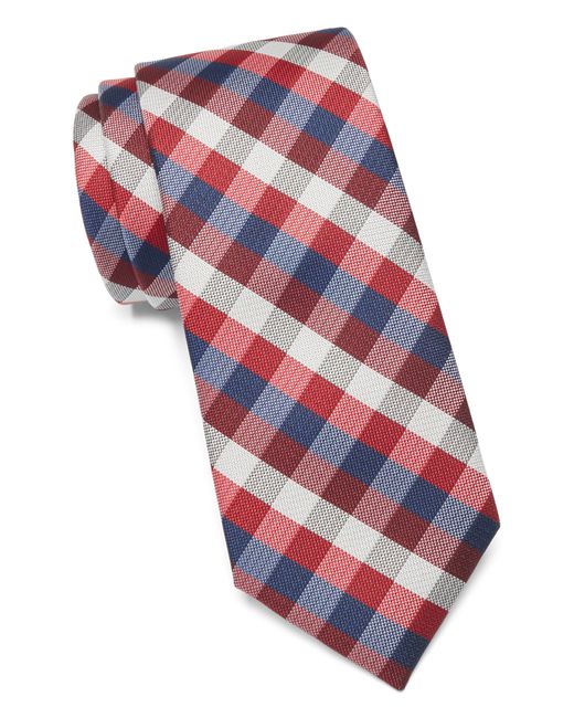 Ben Sherman Red Check Print Tie for men