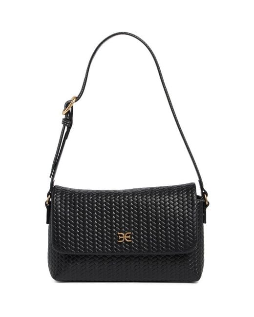 Sam Edelman Black Eva Woven Shoulder Bag