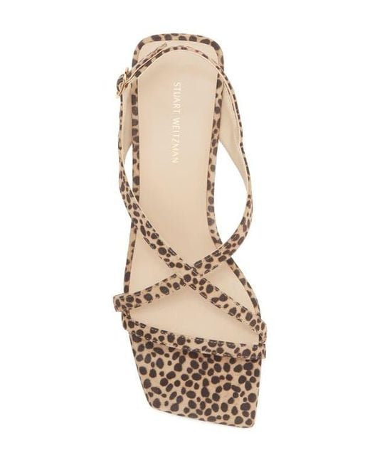 Stuart Weitzman Metallic Oasis 50 Slingback Kitten Heel Sandal