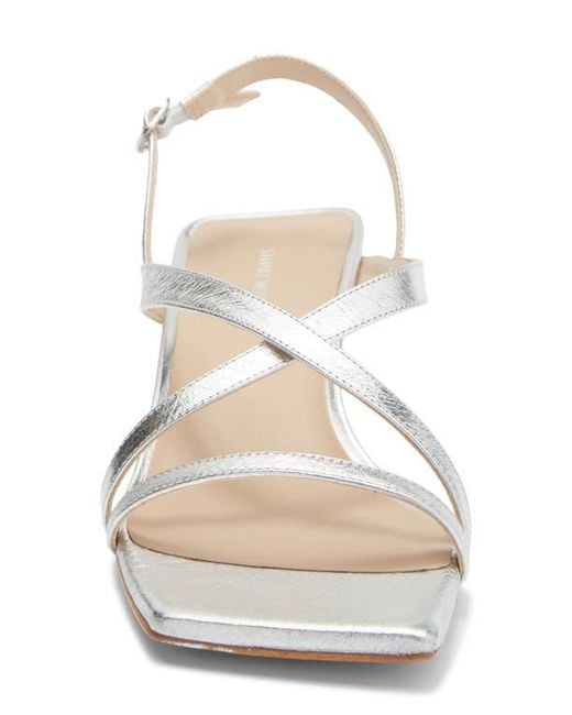 Stuart Weitzman White Oasis 50 Slingback Sandal
