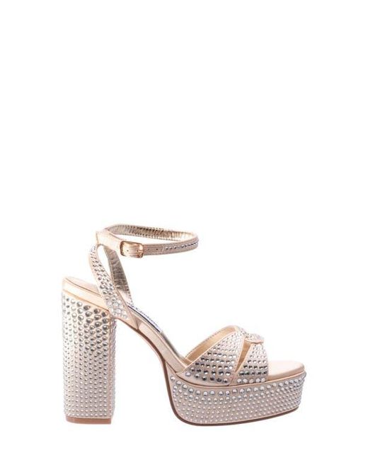 Lady Couture Pink Rhinestone Platform Ankle Strap Sandal
