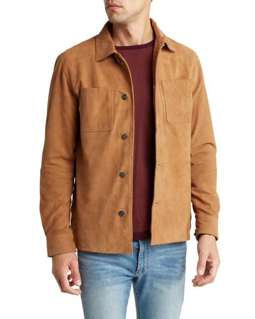Slate & Stone Brown Suede Shirt Jacket for men