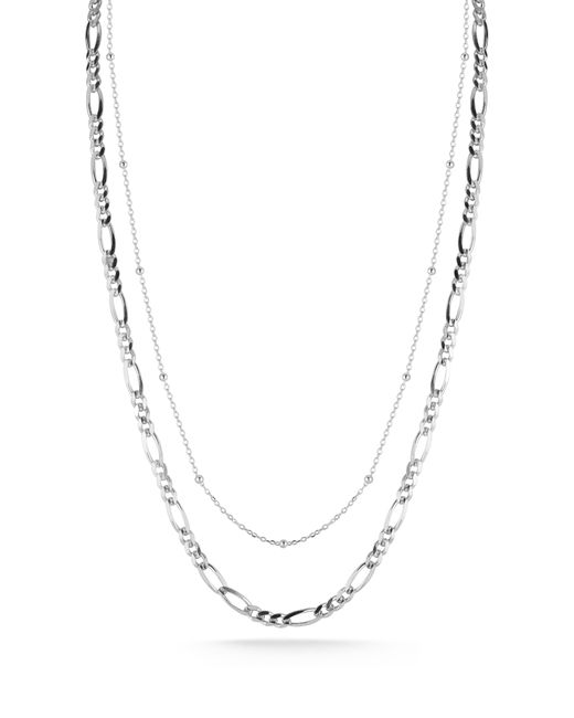 Glaze Jewelry White Layered Chain Necklace