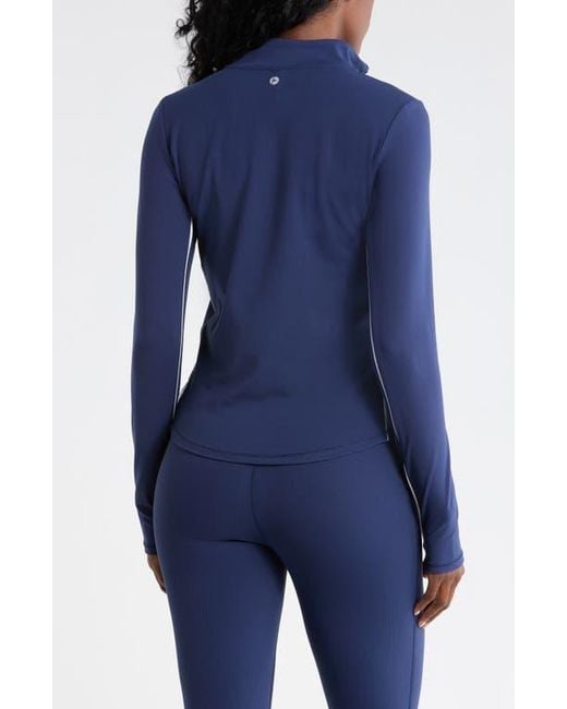 90 Degrees Blue Tennis Interlock Half Zip Pullover