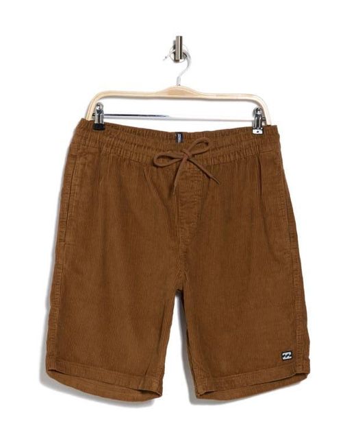 Billabong Mike Corduroy Drawstring Shorts in Natural for Men Lyst