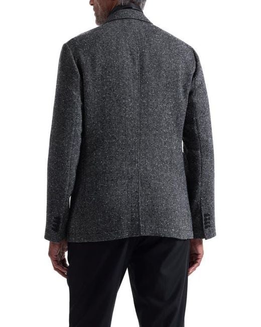 Bugatchi Gray Herringbone Jacket With Removable Bib for men