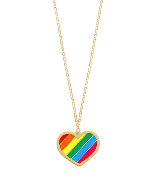 Bony Levy White 14k Gold Rainbow Heart Pendant Necklace