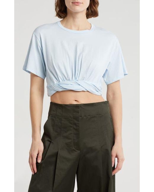 A.L.C. Blue Mini Twist Cotton Crop Top