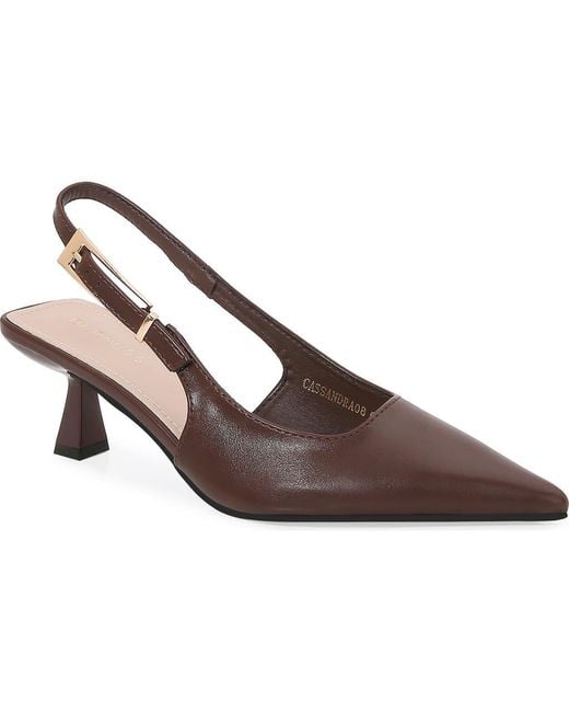 BERNESS Brown Cassandra Slingback Kitten Heel Pump